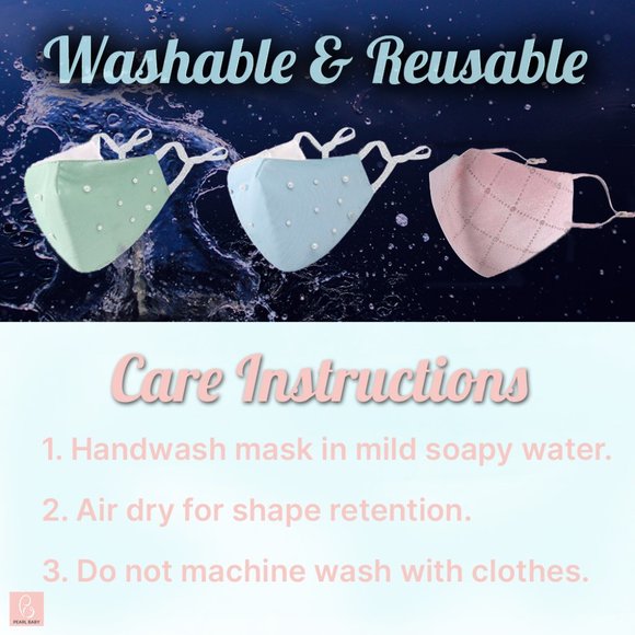 3 Pack Pastel Pearl and Velvet Mask - Picture 4 of 4